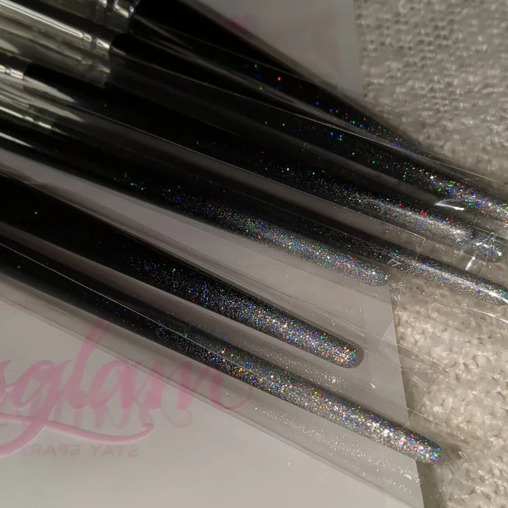 SLMISSGLAM Black & Silver Brush Set 8 items